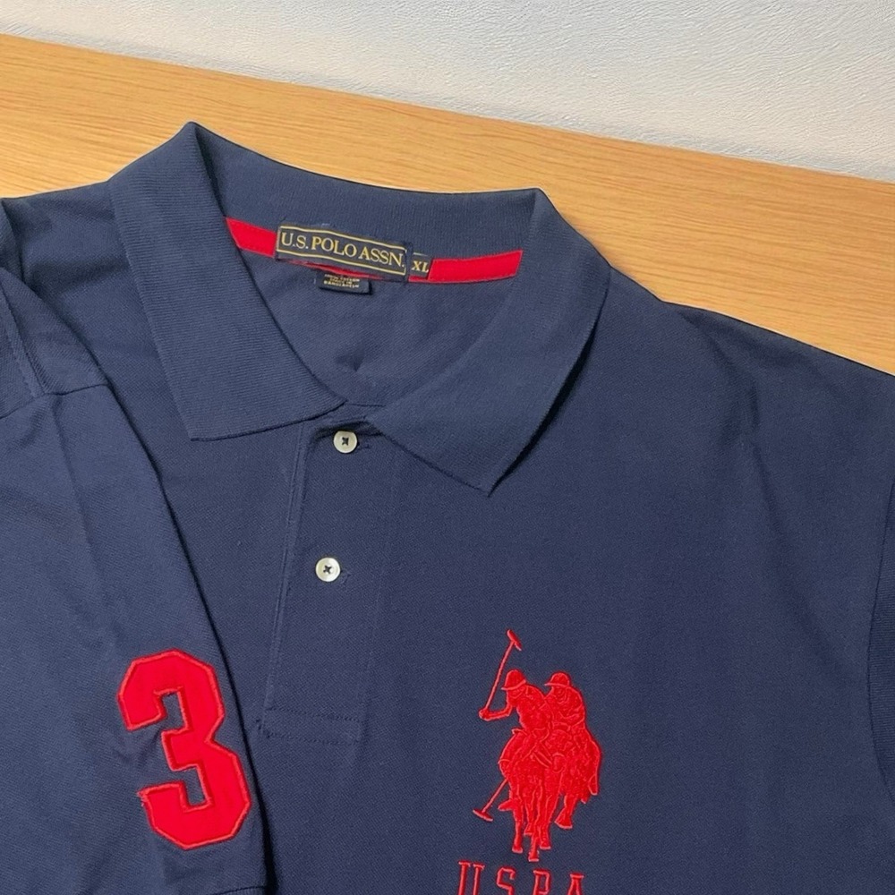 U.S. POLO ASSN. Men's Polo Shirt Size XL Blue Classic Big Flesh Pony Rugby Golf.